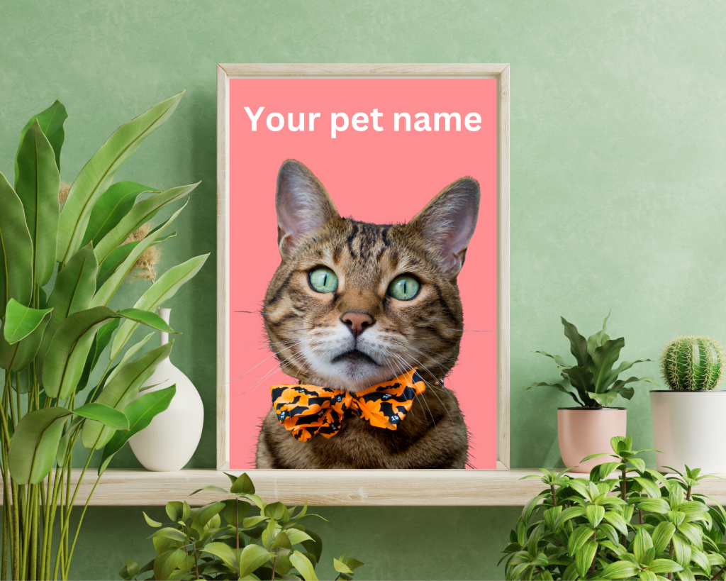 Custom Pet Name Wall Art – Personalized Pet Portraits for Home Décor
