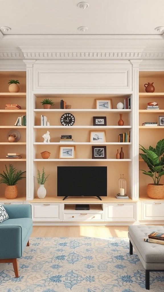 25+Stylish Built-In Shelves Ideas for Your Living Room