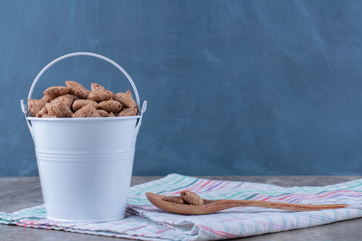 Mini White Bucket with Wooden Spoon