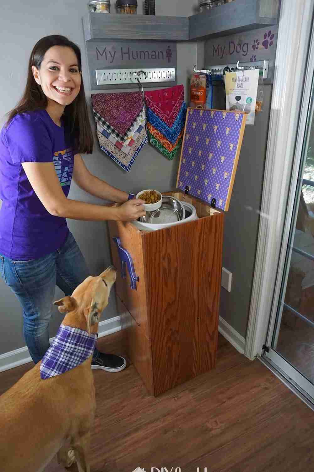 Wooden Storage Station with Patterned Lid